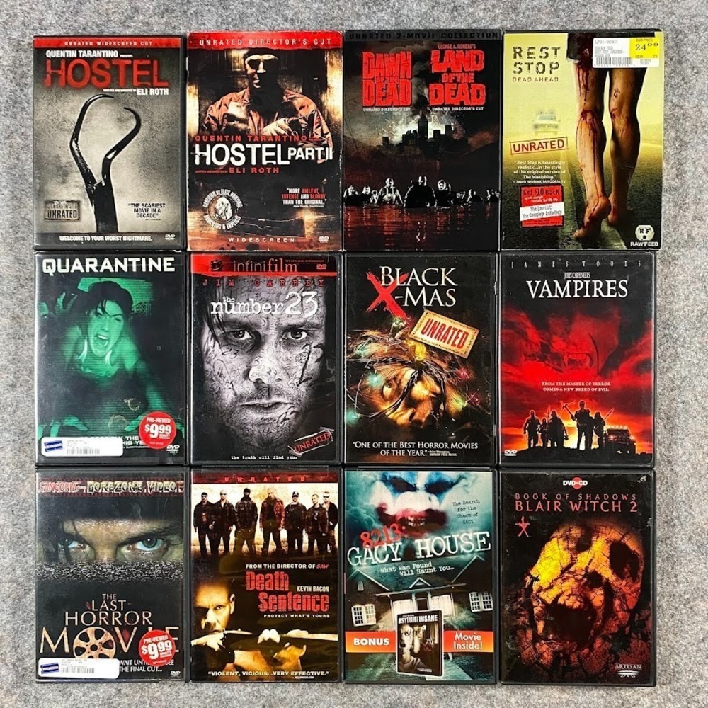 Horror DVD Movie Lot of 12 Movies Good Condition Scary Halloween Witch Vampire